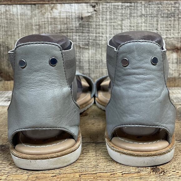 Sorel Ella Leather Sandals Kettle Gray Size 9 - Picture 5 of 7